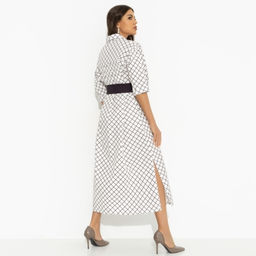 Платье-рубашка свободного кроя Гипнотический минимализм (с поясом) - Charutti фото 5