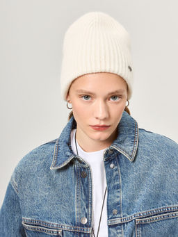 Шапка жен. пух енот+шерсть+виск LB-N88069 cream