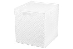 Коробка для хранения квадратная 23 л 29,4*29,4*30,1 см Береста с крышкой (белая) (модель 6823106) - Elan gallery фото 2