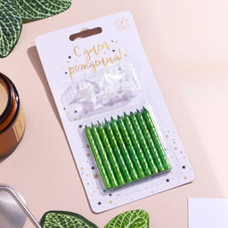 Цена за 2 шт. Свечи в торт «Спираль», 6 см, зелёные, набор 10 шт.