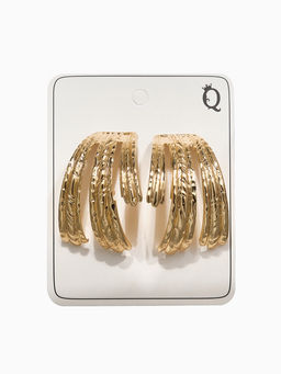 Серьги металл Трио объёмные, цвет золото - Qf фото 3