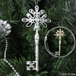 Новогоднее украшение Ключ 15.2*7.2*0.5 см / LF-7529G/S /уп 1000/