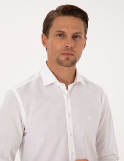 Beyaz Slim Fit Uzun Kollu G_mlek