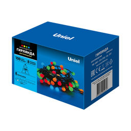 ULD-S0800-100/DGA MULTI IP20 COLORBALLS Гирлянда светодиодная с контроллером Разноцветные шарики, 100 светодиодов, 8 м, разноцветная, IP20, провод зеленый - Volpe фото 5