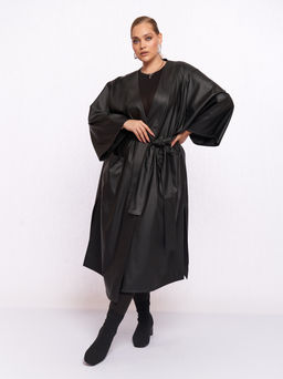 Кардиган кожаный KA05109BLK01