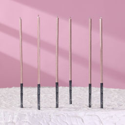 Набор свечей в торт, 6 штук Розовый металлик, 15 см