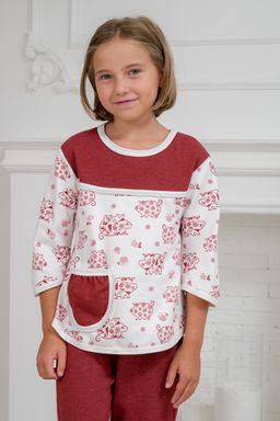 Пижама детская из футера Катя бордо - Амадэль фото 6
