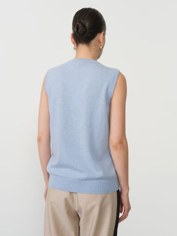 Кофта из кашемира KW030190-E голубая 520