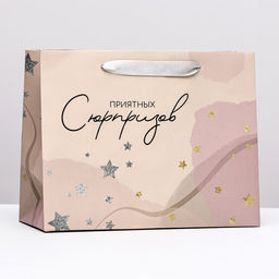 Пакет ламинированный горизонтальный Приятных сюрпризов, 23 х 18 х 10 см