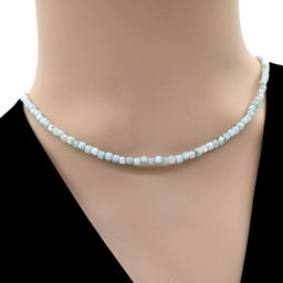 Чокер из ларимара кубик граненый 3мм, 43см Радуга камня