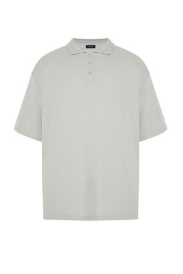 Tas Basic Oversize/Genis Kesim Tok Kumas Polo Yaka T-Shirt TMNSS24PO00012 - Trendyolmilla фото 7
