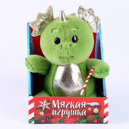 Цена за 2 шт. Мягкая игрушка на новый год Дракоша с леденцом - Milo toys фото 2