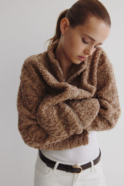 Chaqueta oversize en borreguito - H&m фото 6