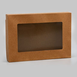 Цена за 20 шт. Коробка складная, с окном, крафт, 28?20?5 см