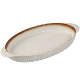 Форма для выпечки Y4-8728 Полдень керамика, 31.5х16.5х2.5 см, 700 мл, овальная, бежевая /DANIKS/