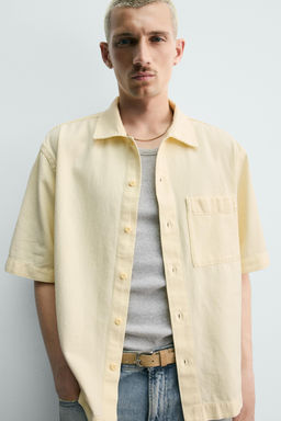 SOBRECAMISA ESTRUCTURA BORDADO / Amarillo - Zara фото 5