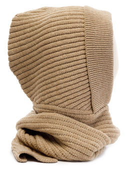 Капор жен. шерсть+акр LB-N88047 beige