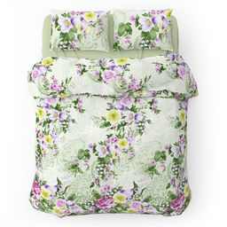 Постельное белье, комплект Евро Макси "Примавера", 4 предмета: пододеяльник на пуговицах 240х215см, простыня классическая 220х240см, 2 наволочки 70х70см с клапаном-запахом, перкаль "Премиум" 110г/м2, хлопок 100%, упаковка "классическая" ПВХ 34,5х41см