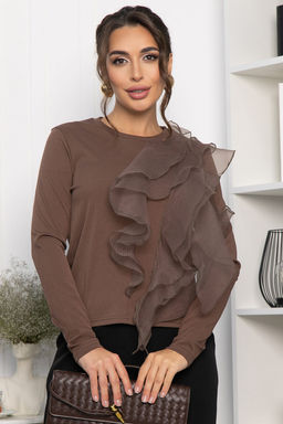Блуза Риана (трикотаж Лапша и органза) - Lt collection фото 8