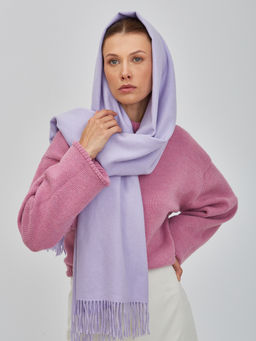 В составе шерсть и кашемир! теплый двусторонний палантин