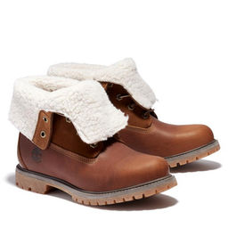 Женские ботинки Timberland Authentics Teddy Fleece WP Fold-Down коричневые фото 3