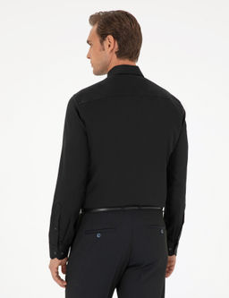 Рубашка Pierre Cardin Slim Fit черная с длинным рукавом