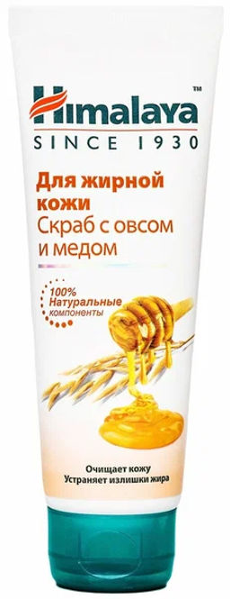 HIMALAYA Скраб д/жирной кожи лица с Овсом и Медом 75мл туба