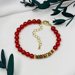 Браслет из Сердолика и Яшмы Мукаит 16 см +