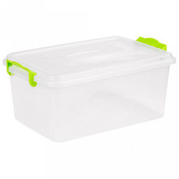 Контейнер для продуктов пластмассовый 7,5л, 35х24х14,5см, ручки-клипса (Россия)