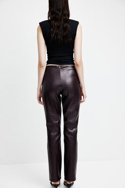 Pantalon revestido de corte recto - H&m фото 4