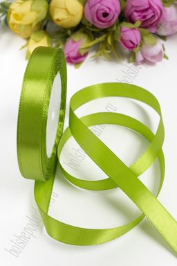 Лента атласная 1,2 см*25 ярд (10 бобин) SF-1360, фисташковый №184