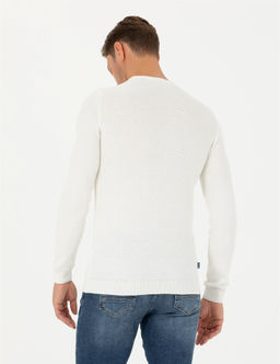 Ekru Slim Fit Fermuarl_ Dik Yaka Triko Kazak - Pierre cardin фото 6