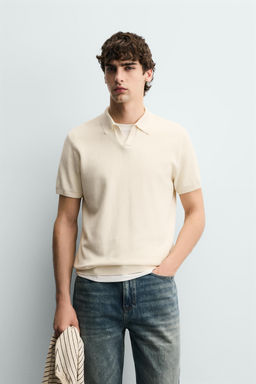 TEXTURED KNIT POLO SHIRT - Zara фото 2