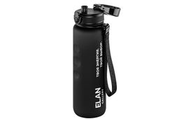 Бутылка для воды 1000 мл 7,8*7,8*28,5 см "Style Matte" с углублениями д/пальцев черная, мотивацион.