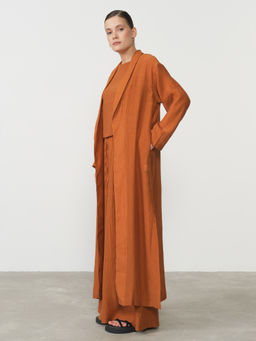 Жакет-кимоно длинный из лиоцелла 42211311 терракот