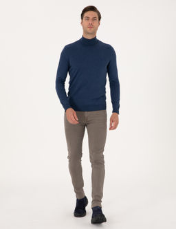 _ndigo Melanj Slim Fit Bal_k__ Yaka Basic Triko Kazak - Pierre cardin фото 4