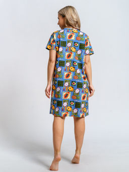 924 Халат "Тропики/голубой"