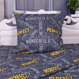 Постельное бельё 1,5 сп Перфект, антрацит, 150х210 см, 150х210 см, 70х70 см, бязь, 105 г/м, 100% хлопок - Атра фото 2