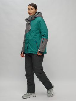 Горнолыжный костюм женский большого размера темно-зеленого цвета 02278TZ - Chunmai фото 2