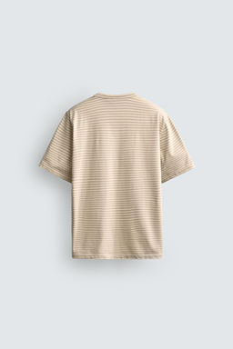 CAMISETA JACQUARD RAYAS BOLSILLO / Gris / Natural - Zara фото 7