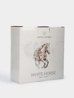 Пиала, 14х5 см, фарфор N, белая, с серебристым кантом, Конь, White horse - Anna lafarg фото 5