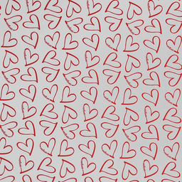 Плёнка для цветов упаковочная глянцевая прозрачная Сердца, красные, 0.6?10 м