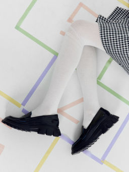 Цена за 3 пары! Колготки детские белого цвета с рисунком в виде поперечной полоски