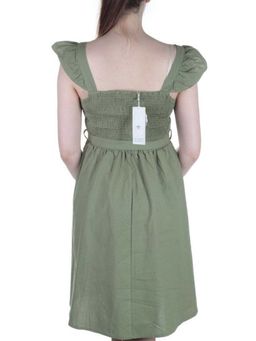 826 GREEN Платье хлопковое с поясом Fashion