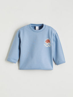 Bask?l? Erkek Bebek Sweatshirt Ve E?ofman Tak?m