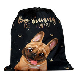 Мешок для обуви с карманом 420 х 340 мм, Calligrata МСО-7С, (мягкий полиэстер, плотность 210D), Бульдожка