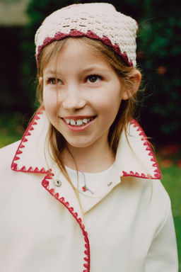 CAZADORA WORKER BORDADOS / Crudo / Rojo