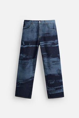 PRINTED RELAXED FIT JEANS - Zara фото 7