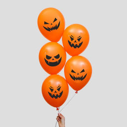 Воздушные шары латексные 12" «Страшные тыквы», 5 шт., МИКС