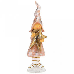 Скульптура-фигура для сада из полистоуна "Девочка в шапке с звездой" 8х7х28см (Россия)